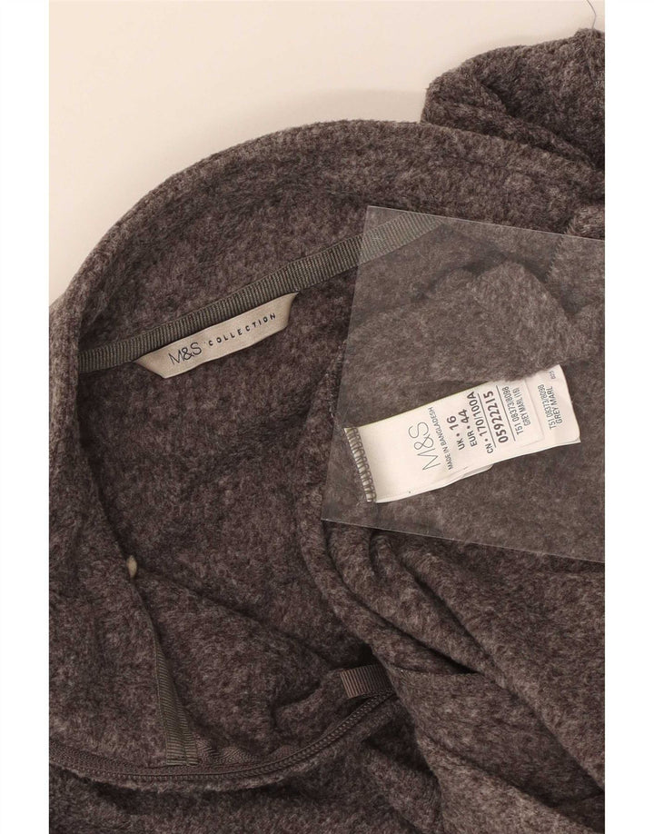 Женская флисовая куртка Marks & Spencer UK 16, большой серый полиэстер