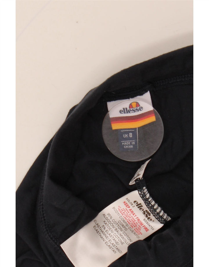 ELLESSE Женские леггинсы с рисунком UK 8, маленькие, темно-синие, хлопок