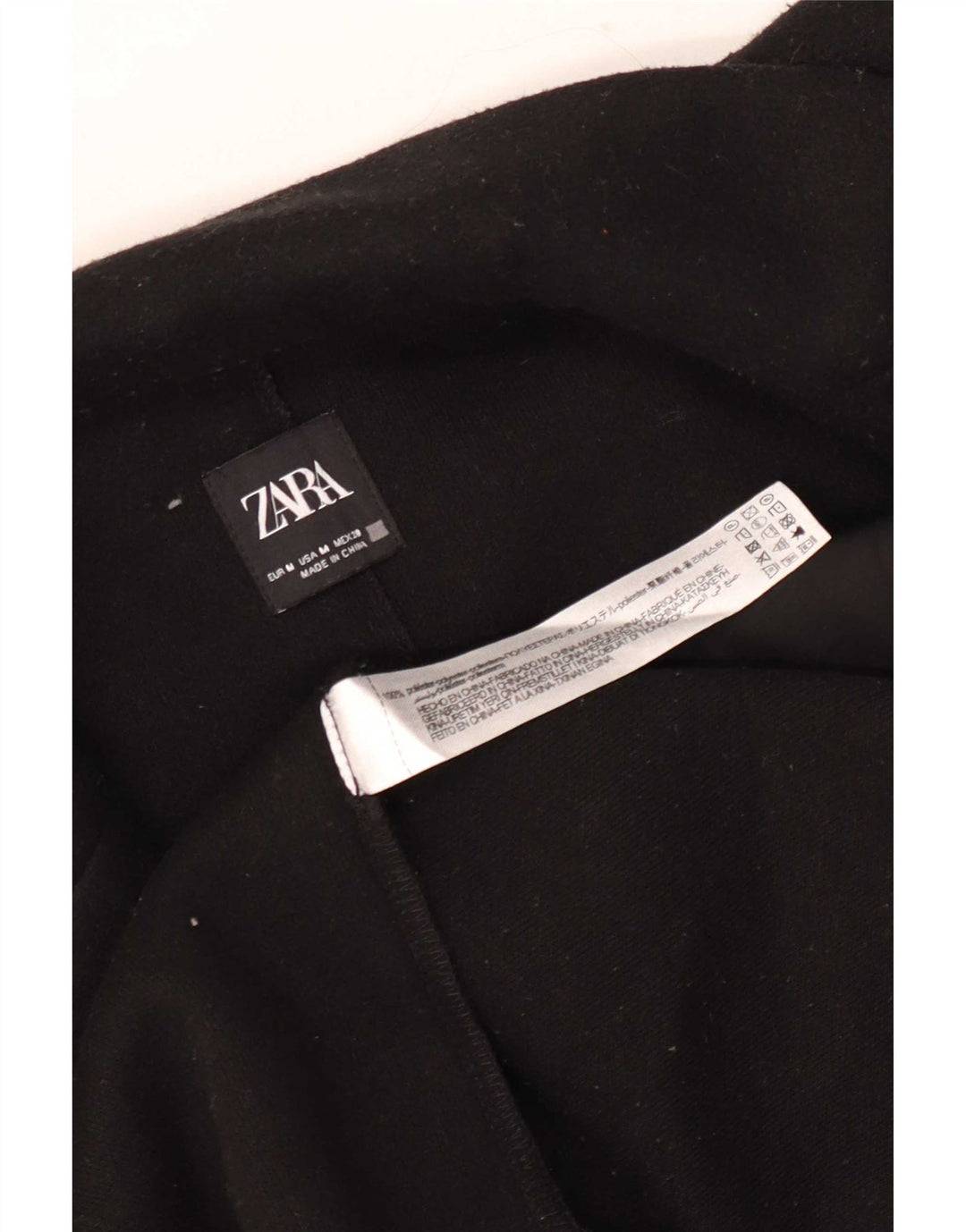 Женское пальто Zara UK 12, средний черный полиэстер