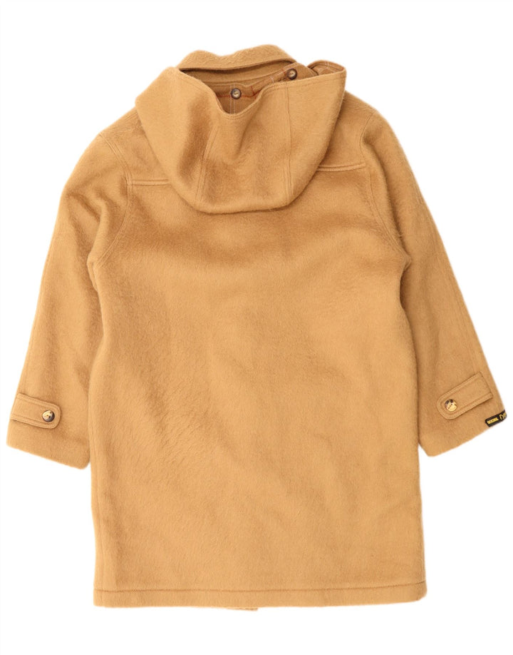 Винтажный мужской дафлкот с капюшоном UK 40, большой, бежевый, шерстяной