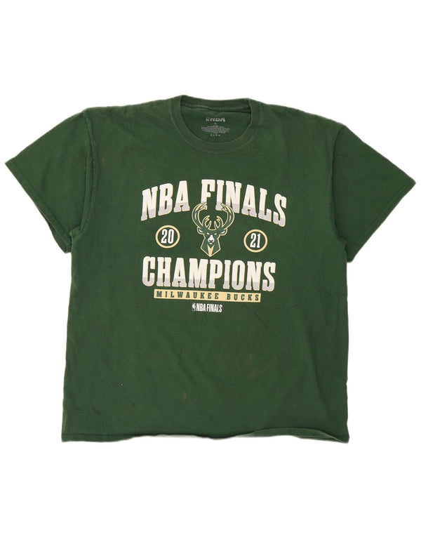 Мужская футболка с рисунком NBA, зеленая, хлопковая, XL