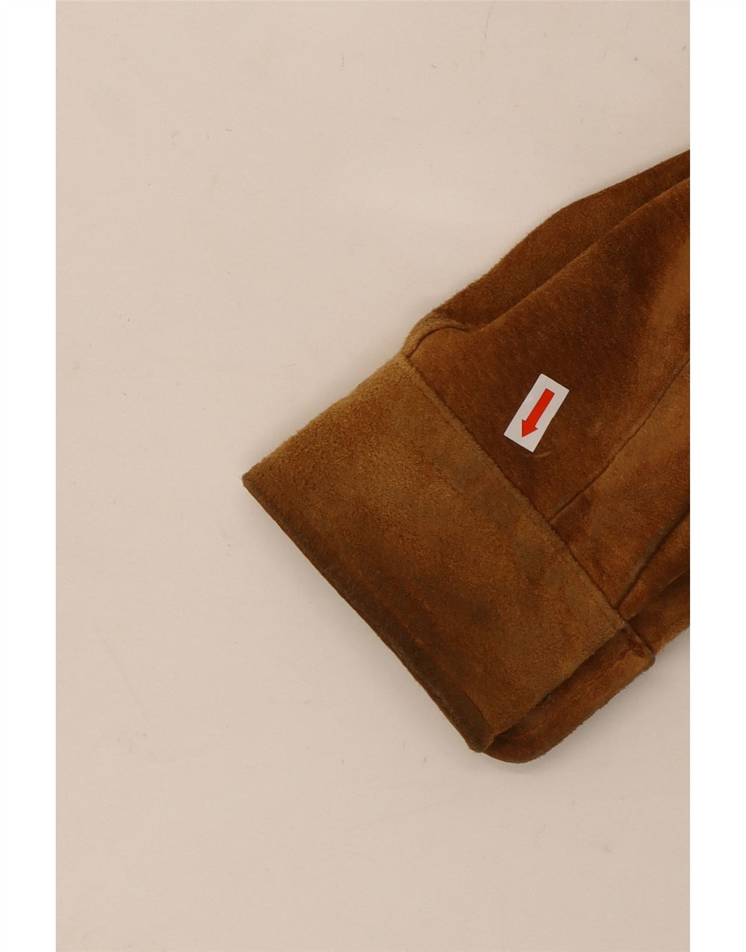 VINTAGE Женская замшевая рубашка UK 12, кожа среднего бежевого цвета