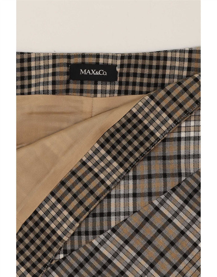 Женская юбка-трапеция Max & Co. W29, средний коричневый цвет в клетку