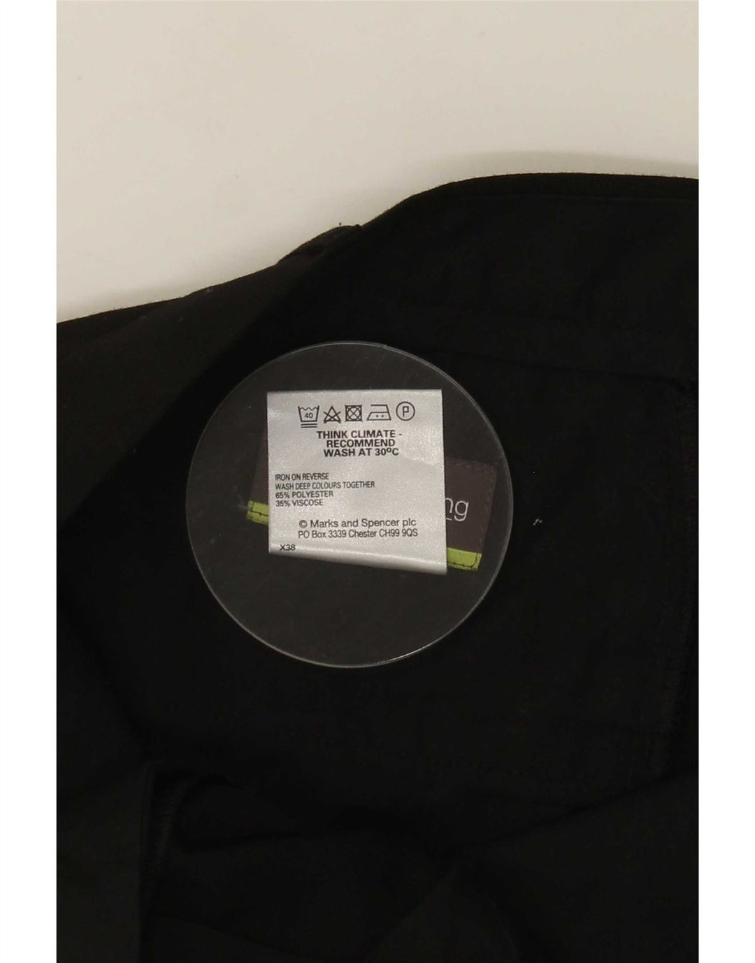 Мужские прямые костюмные брюки Marks & Spencer W36 L31, черный полиэстер