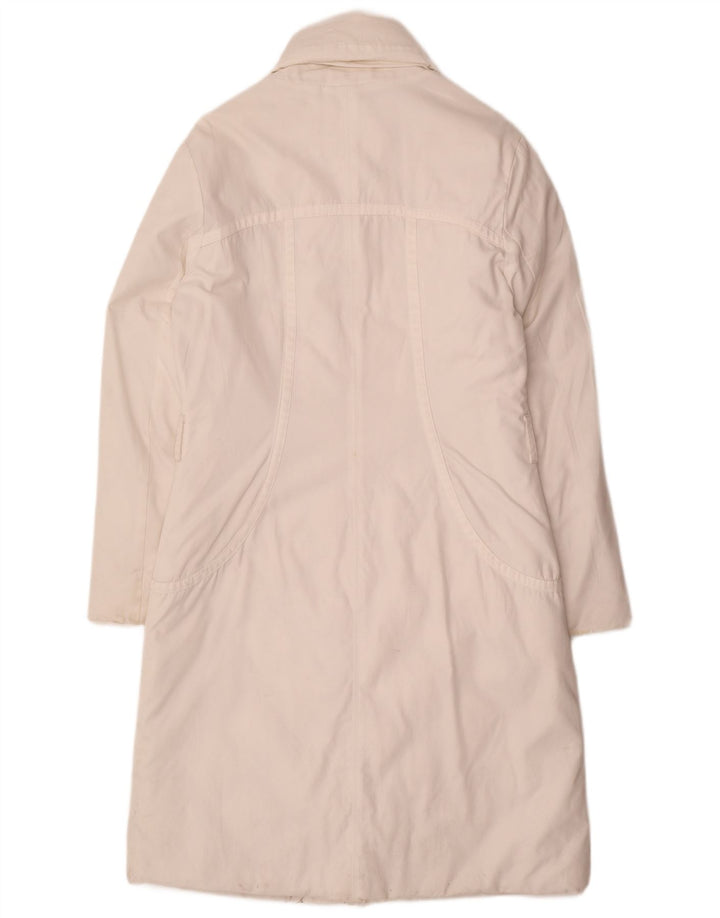 Trussardi Jeans Женское Стеганое Пальто IT 44 Средний Белый Хлопок