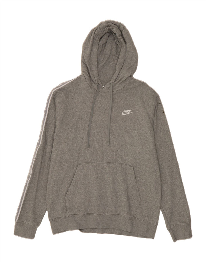 NIKE Mens Graphic Hoodie Jumper Medium Grey Colourblock Cotton Vintage Nike and Second-Hand Nike from Messina Hembry 