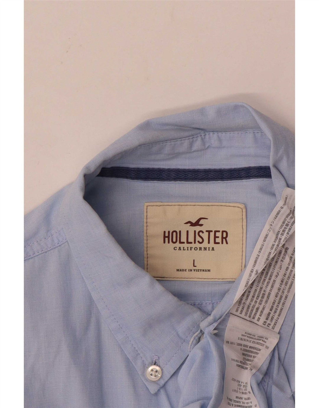 Мужская рубашка Hollister, большая синяя хлопковая