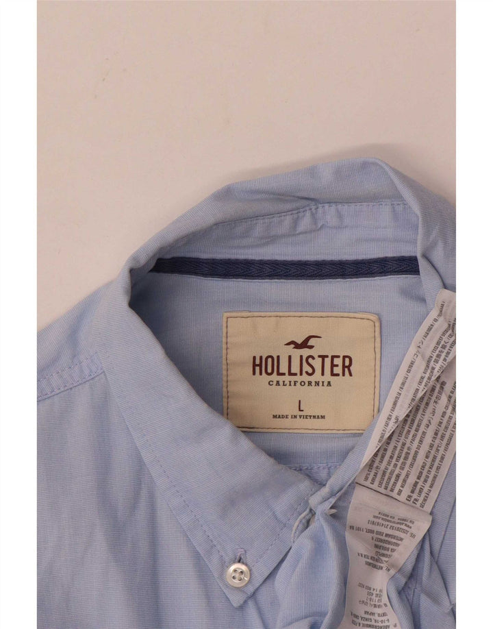 Мужская рубашка Hollister, большая синяя хлопковая