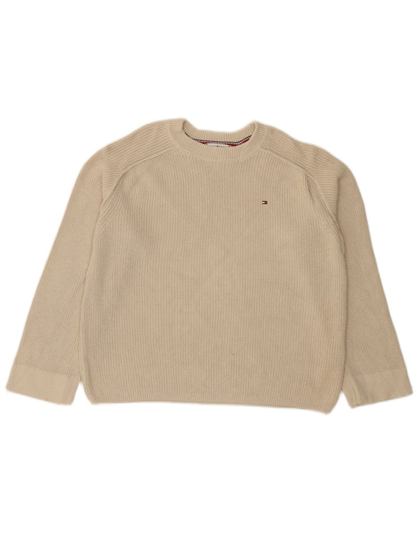 Женский свободный джемпер с круглым вырезом Tommy Hilfiger UK 6 XS Бежевый