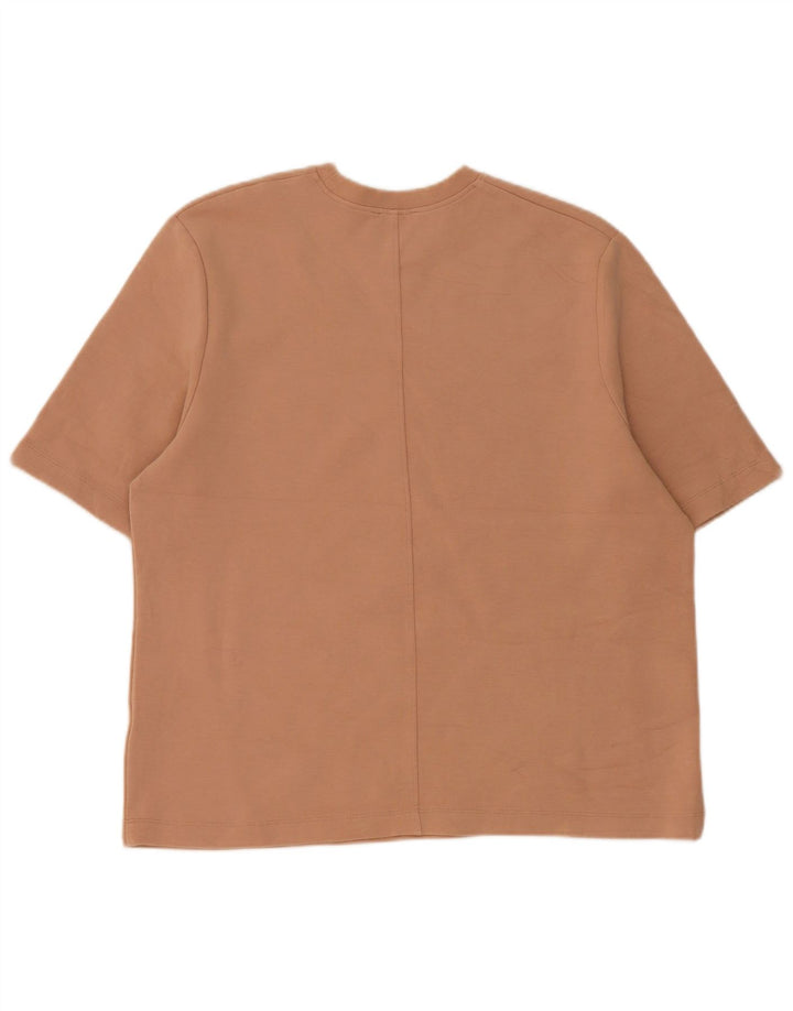 Мужская футболка Zara Top среднего бежевого цвета из хлопка