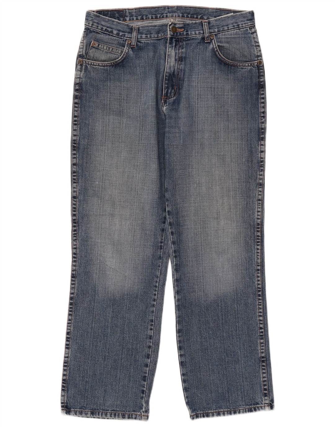 Мужские прямые джинсы Wrangler стандартного кроя W34 L30, синие, хлопок