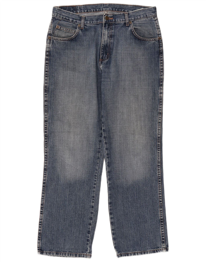 Мужские прямые джинсы Wrangler стандартного кроя W34 L30, синие, хлопок