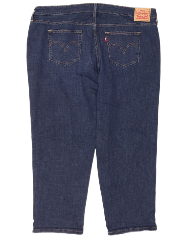 Женские укороченные джинсы-бойфренды Levi's, США 22, 3XL, W44, L26, синие, хлопок