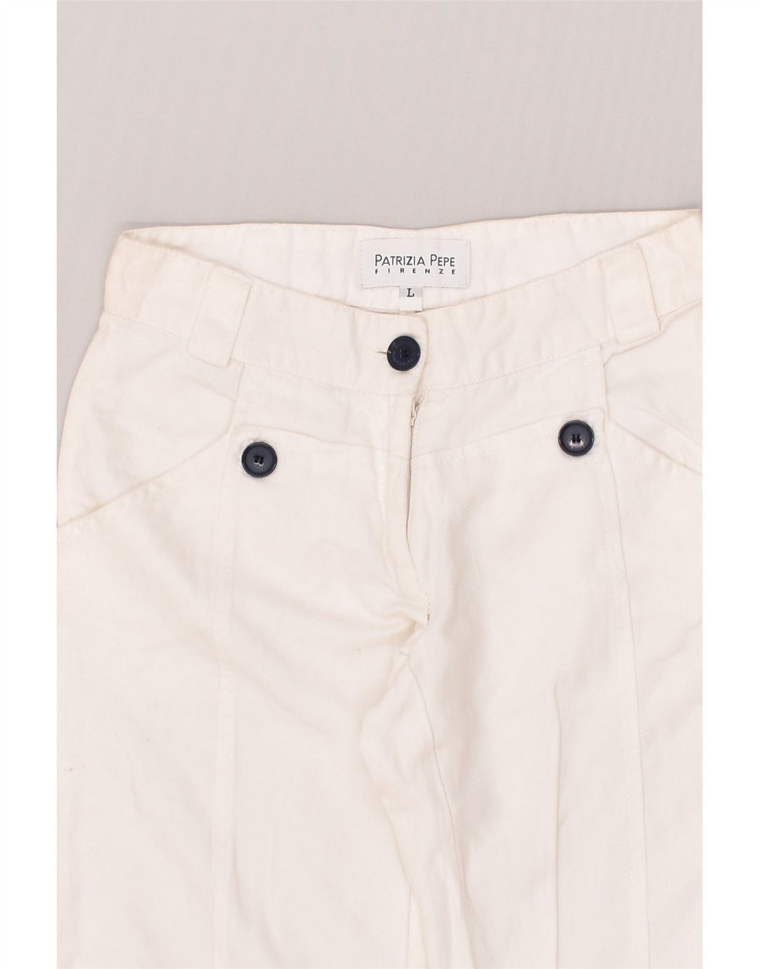 PATRIZIA PEPE Girls Straight Capri Trousers 7-8 Years Large W24 L14 White | Vintage Patrizia Pepe | Thrift | Second-Hand Patrizia Pepe | Used Clothing | Messina Hembry 