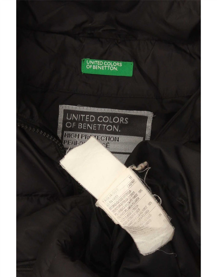 Женская стеганая куртка Benetton UK 14, средний черный нейлон