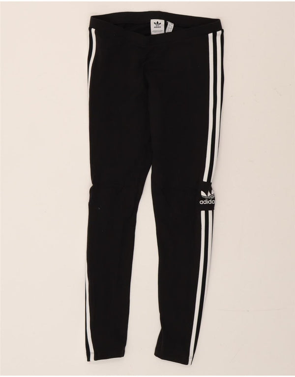 Женские леггинсы Adidas с рисунком UK 12, средний черный хлопок, черный