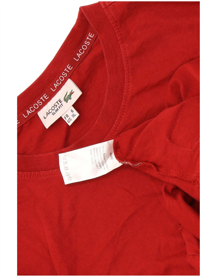 Мужская футболка Lacoste, размер 6 XL, красная, хлопок