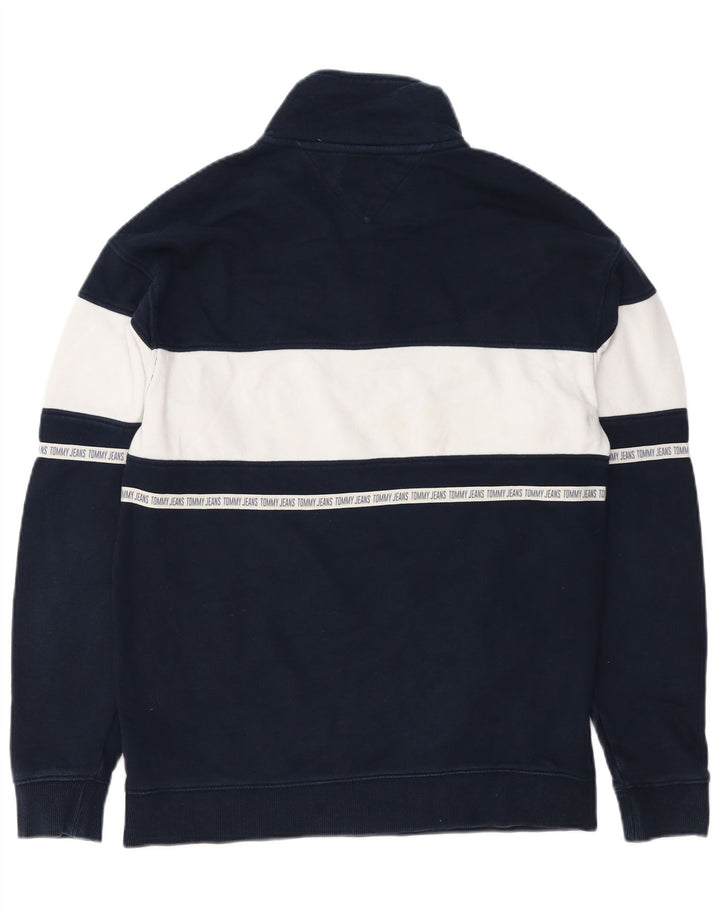Мужской свитшот с рисунком Tommy Hilfiger, маленький темно-синий с цветными блоками