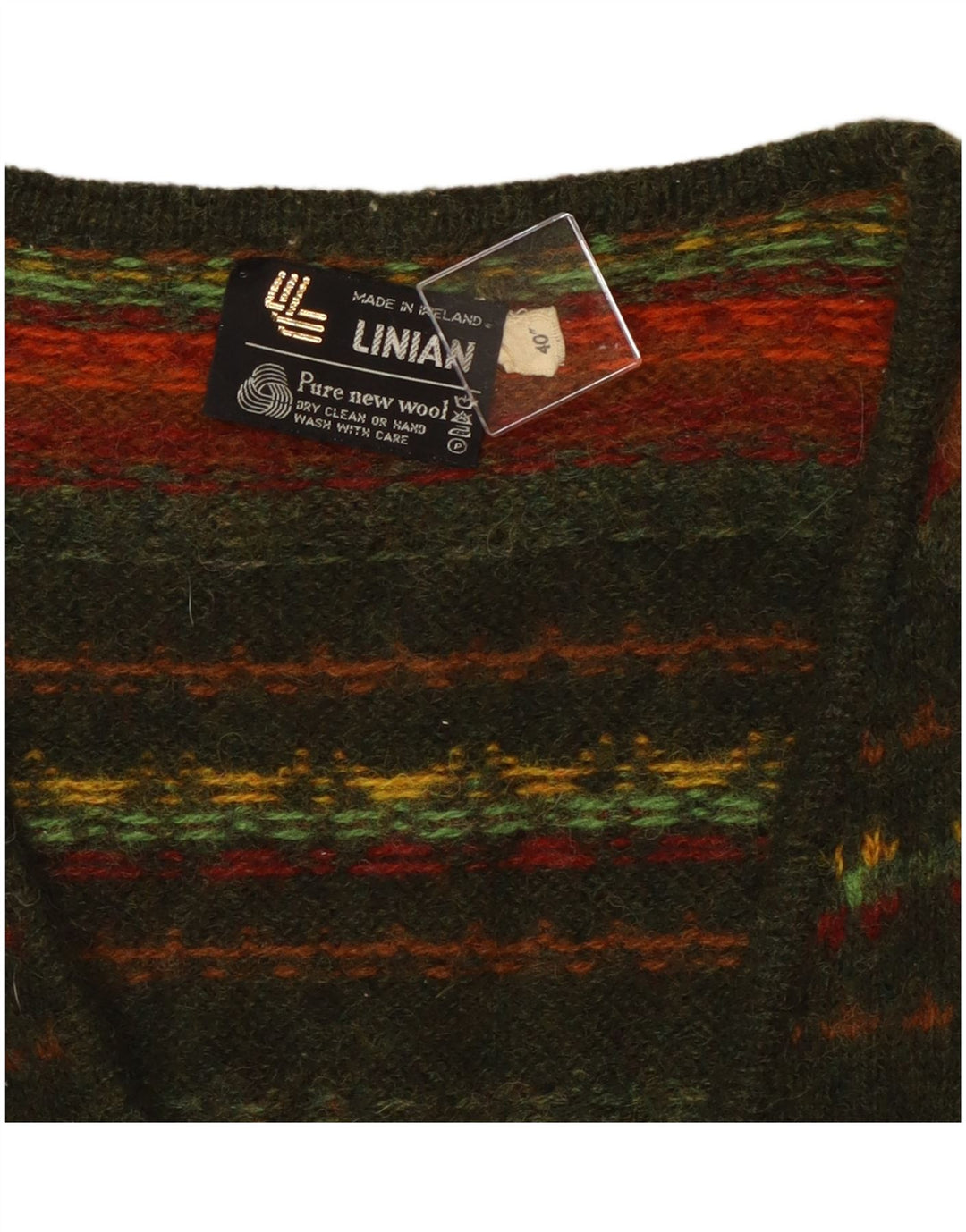 ВИНТАЖНЫЙ женский кардиган-свитер EU 40, средний, в разноцветную полоску