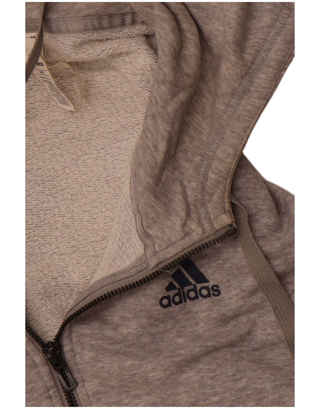 Женский свитер с капюшоном на молнии Adidas Oversized UK 6 XS, серый хлопок
