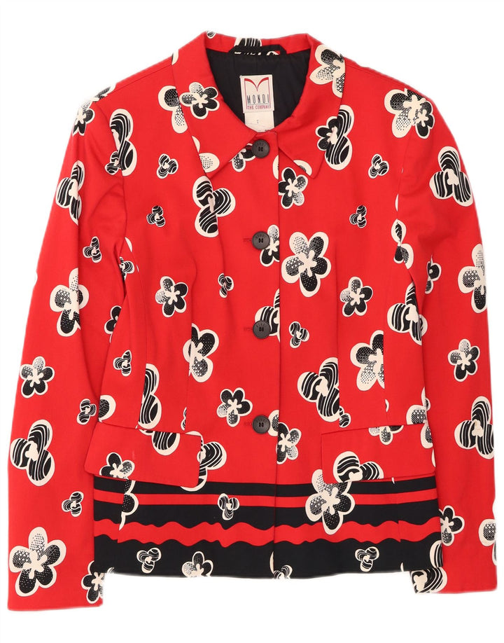 Mondi Мужской пиджак на 4 пуговицах EU 38 Средний красный с цветочным принтом