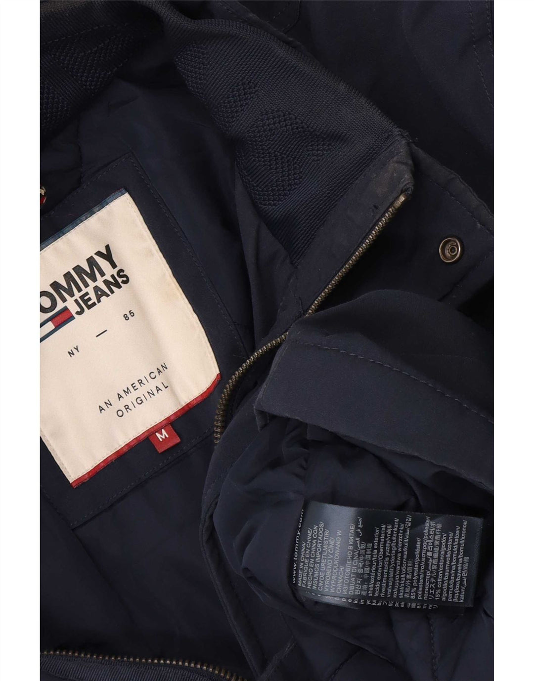Tommy Hilfiger Мужская ветровка с капюшоном UK 38 Medium Navy Blue