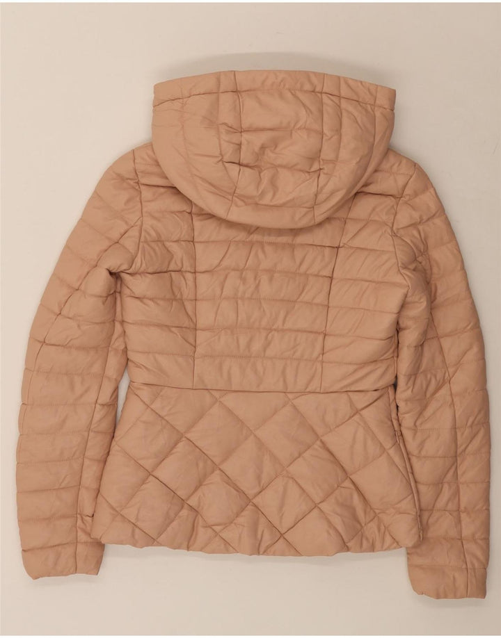 GUESS Женская утепленная куртка с капюшоном UK 6 XS Розовый Полиуретан