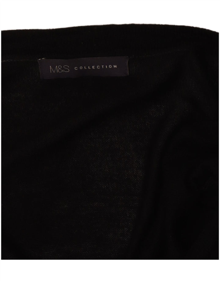 Женский открытый кардиган Marks & Spencer UK 14, средний черный