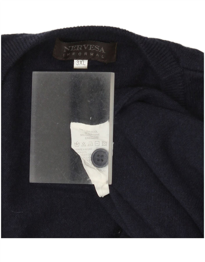 Мужской кардиган без рукавов Nervesa 3XL темно-синий, шерсть