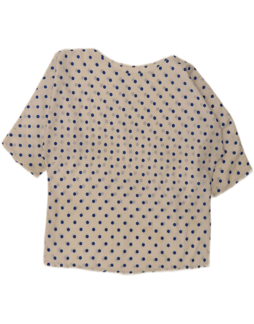 VINTAGE Womens Blouse Top UK 16 Large White Polka Dot Vintage Vintage and Second-Hand Vintage from Messina Hembry 