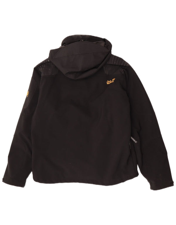 Jack Wolfskin Mens Hooded Windbreaker Jacket UK 40/42 Large Black Polyester
