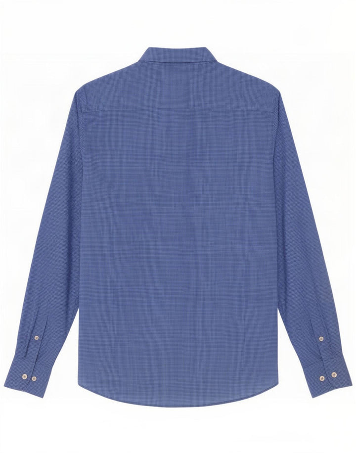 Мужская рубашка Massimo Dutti XL, синяя клетка, хлопок