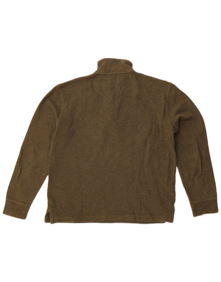 Мужской свитшот с воротником на молнии Polo Ralph Lauren, маленький хлопковый джемпер цвета хаки