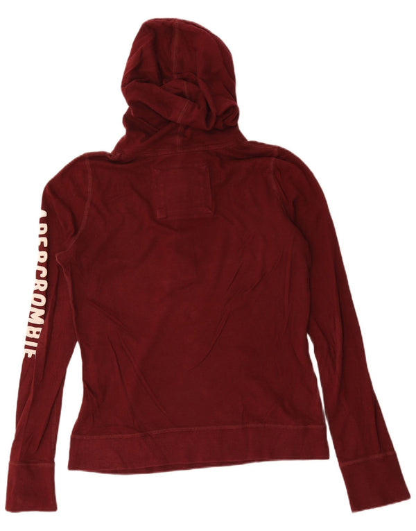 Женский джемпер с капюшоном на пуговицах Abercrombie & Fitch UK 16, большой бордовый цвет