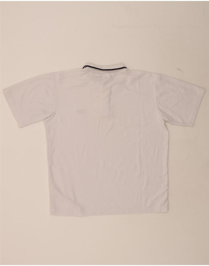 UMBRO Mens Polo Shirt Large White Polyester Vintage Umbro and Second-Hand Umbro from Messina Hembry 