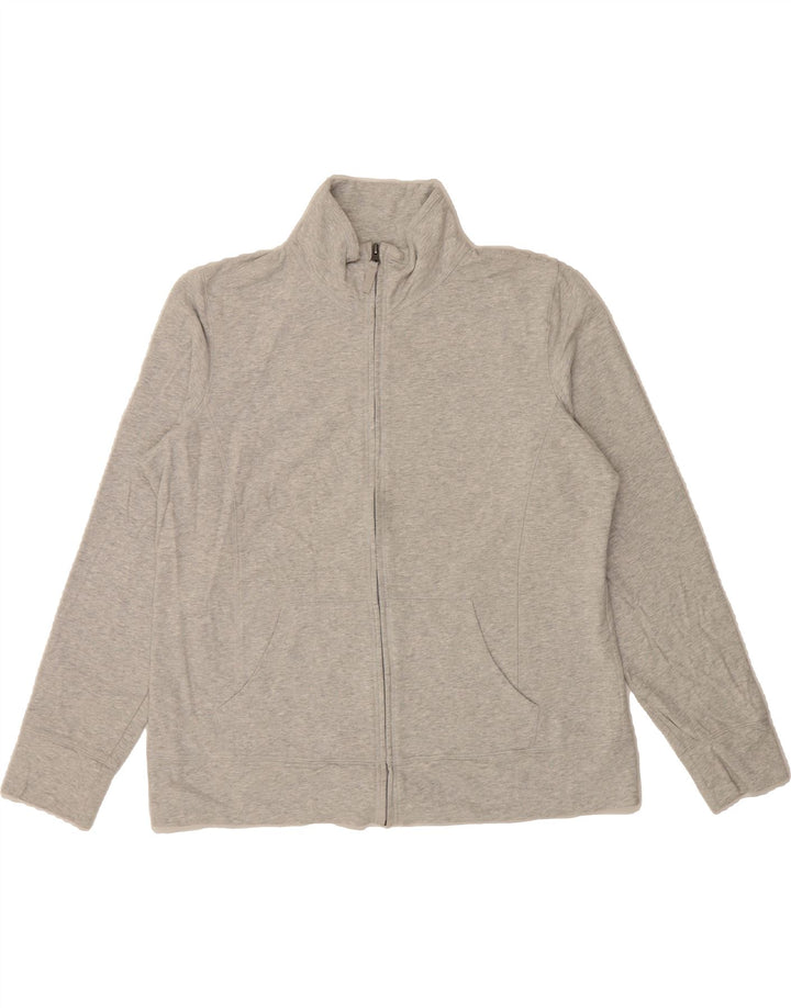L.L.BEAN Womens Tracksuit Top Jacket UK 16 Large Grey Cotton Vintage L.L.Bean and Second-Hand L.L.Bean from Messina Hembry 