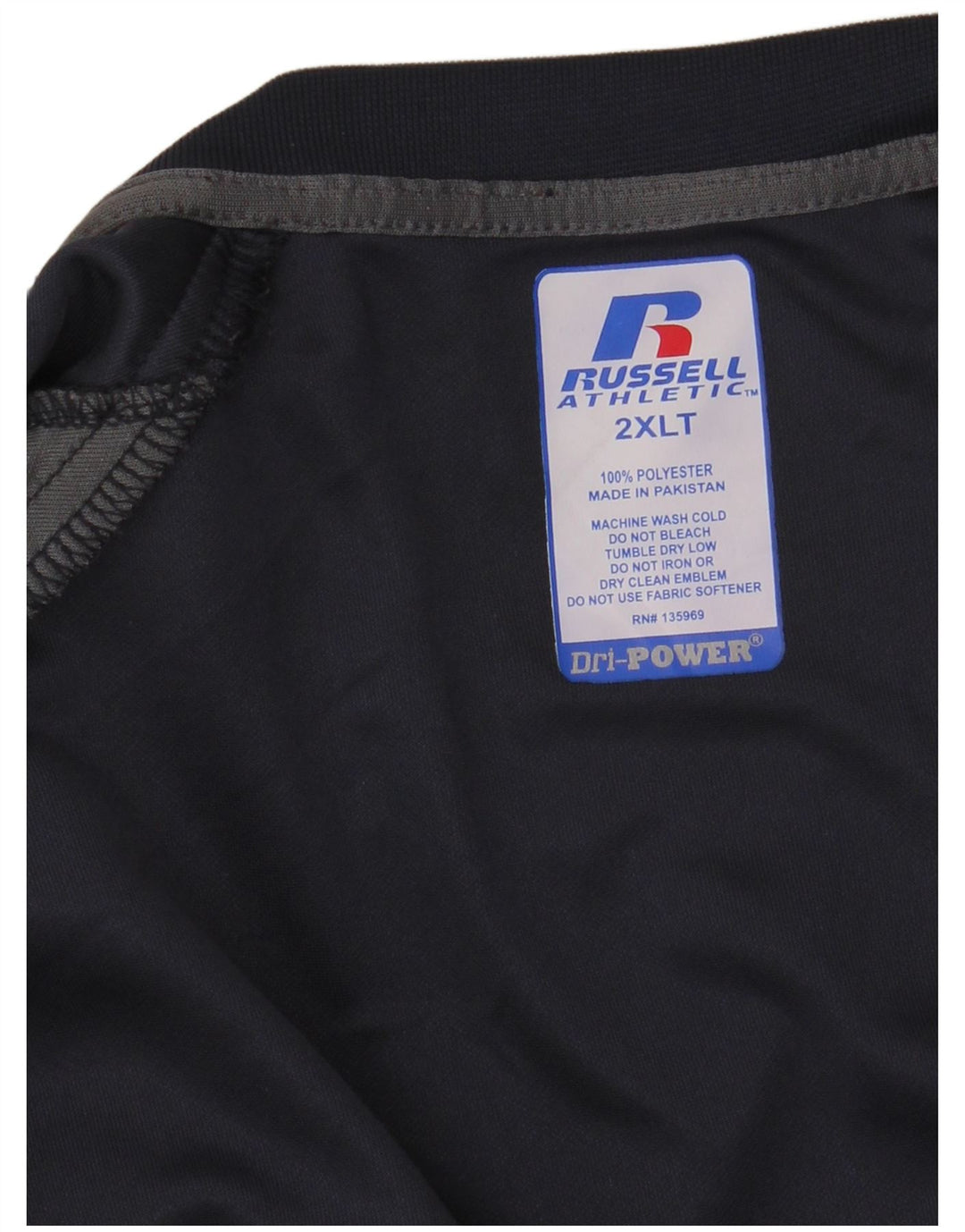 Мужская футболка RUSSELL ATHLETIC для высоких, размер 2XL, темно-синий, полиэстер с цветными блоками