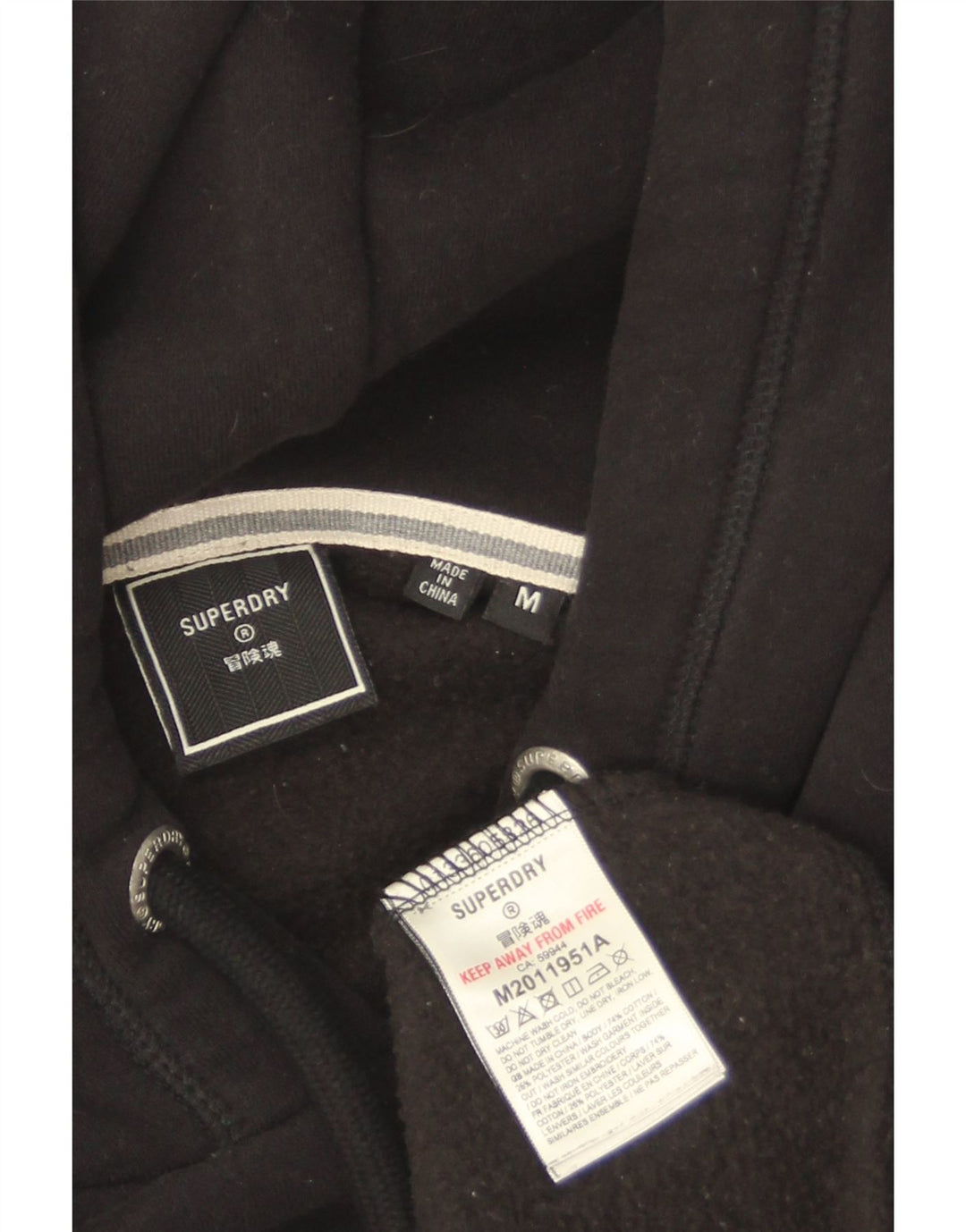 SUPERDRY Мужской джемпер с капюшоном, средний черный, хлопок