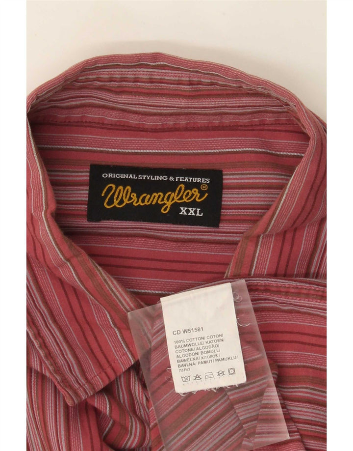 Мужская рубашка Wrangler 2XL из хлопка в красную полоску