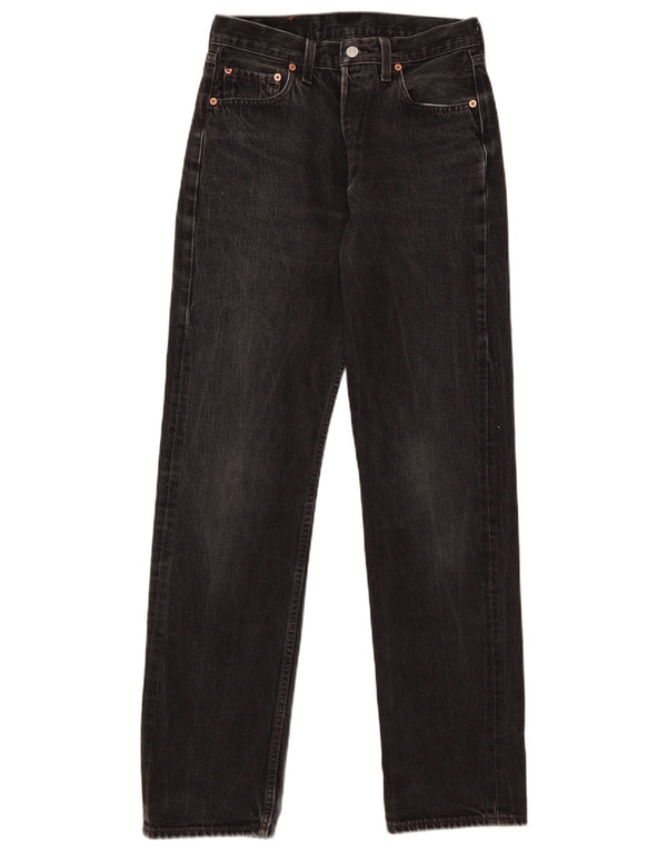 Женские прямые джинсы Levi's 501 с высокой талией W31 L34, черный хлопок