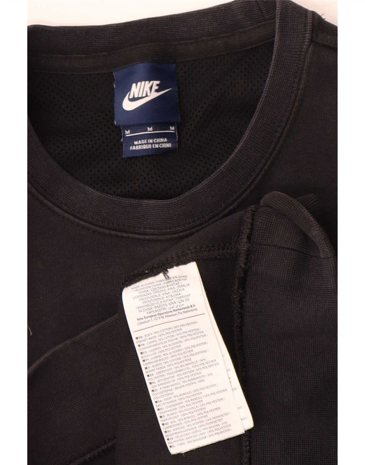 Мужской свитшот Nike, хлопковый джемпер среднего размера, черный