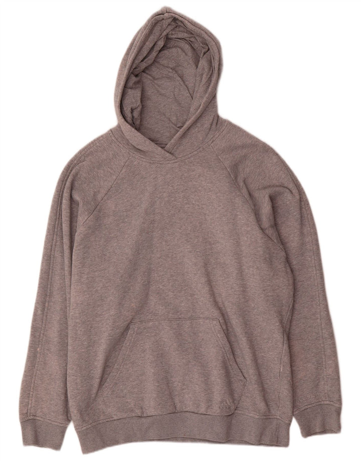 Женский джемпер с капюшоном Adidas Oversized UK 14, хлопок среднего серого цвета