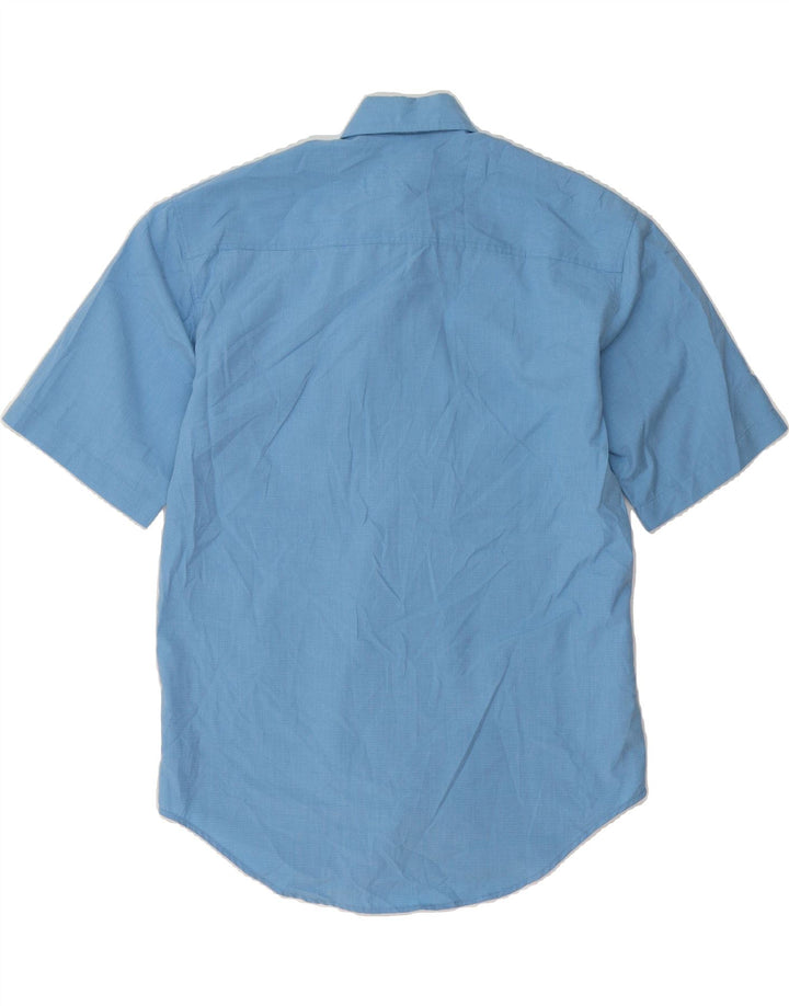 DOCKERS Mens Short Sleeve Shirt Small Blue Check Polyester Vintage Dockers and Second-Hand Dockers from Messina Hembry 