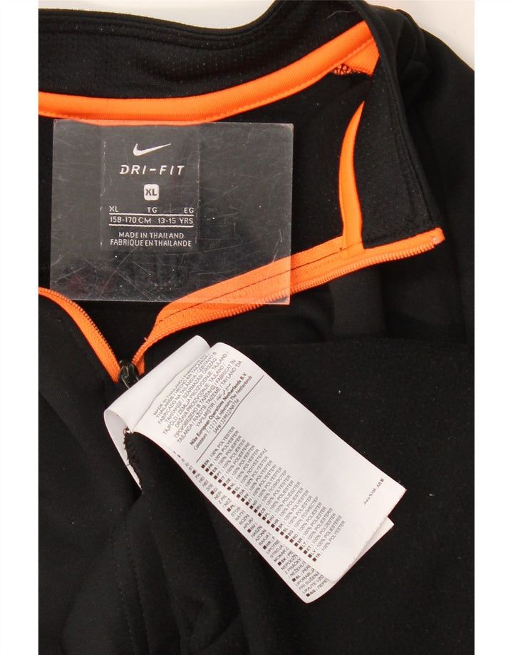 Пуловер спортивный костюм Nike для мальчиков Dri Fit, 13–14 лет, черный, цветной блок, размер XL