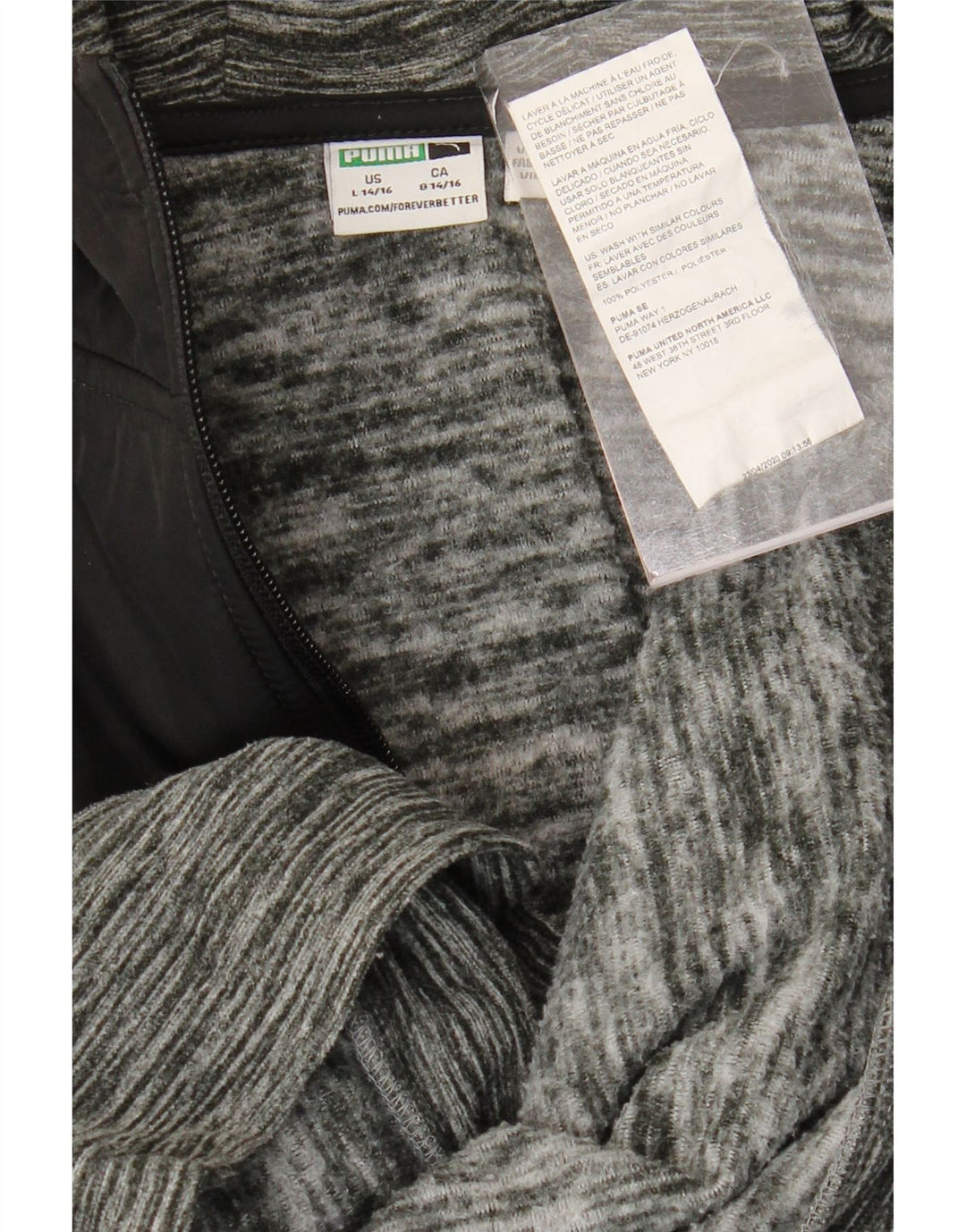 Свитер с капюшоном на молнии для мальчиков PUMA, 14–15 лет, большой серый, полиэстер с цветными блоками