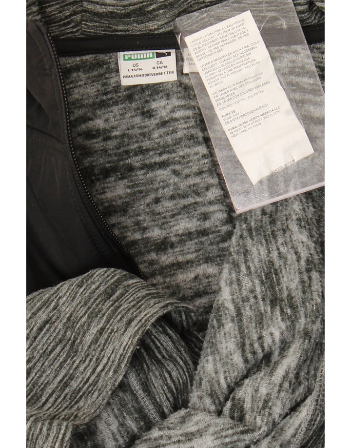 Свитер с капюшоном на молнии для мальчиков PUMA, 14–15 лет, большой серый, полиэстер с цветными блоками