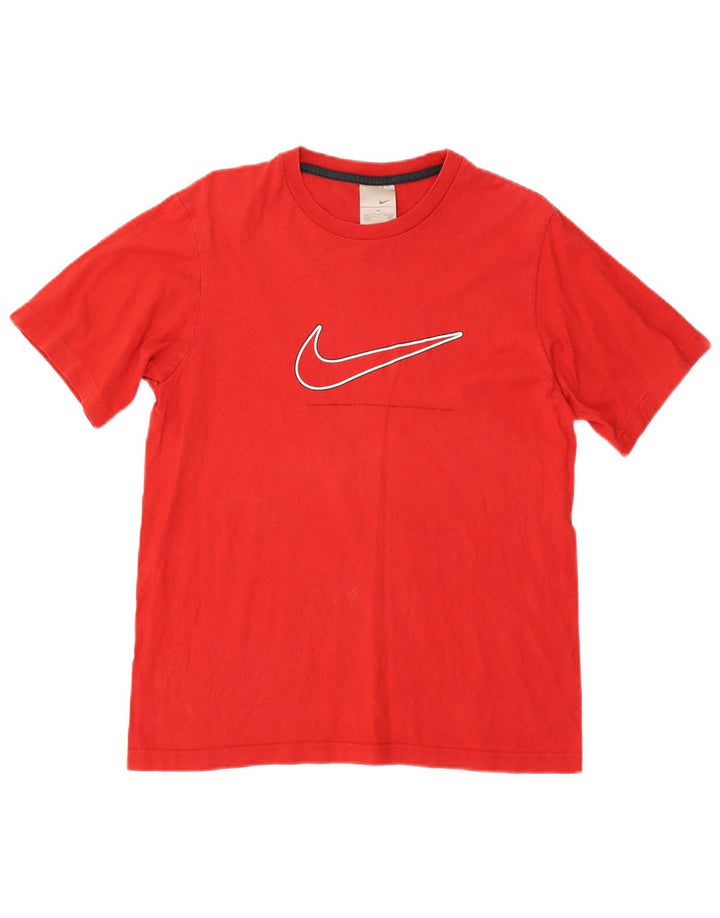 Мужская футболка с рисунком Nike, хлопковый топ среднего красного цвета