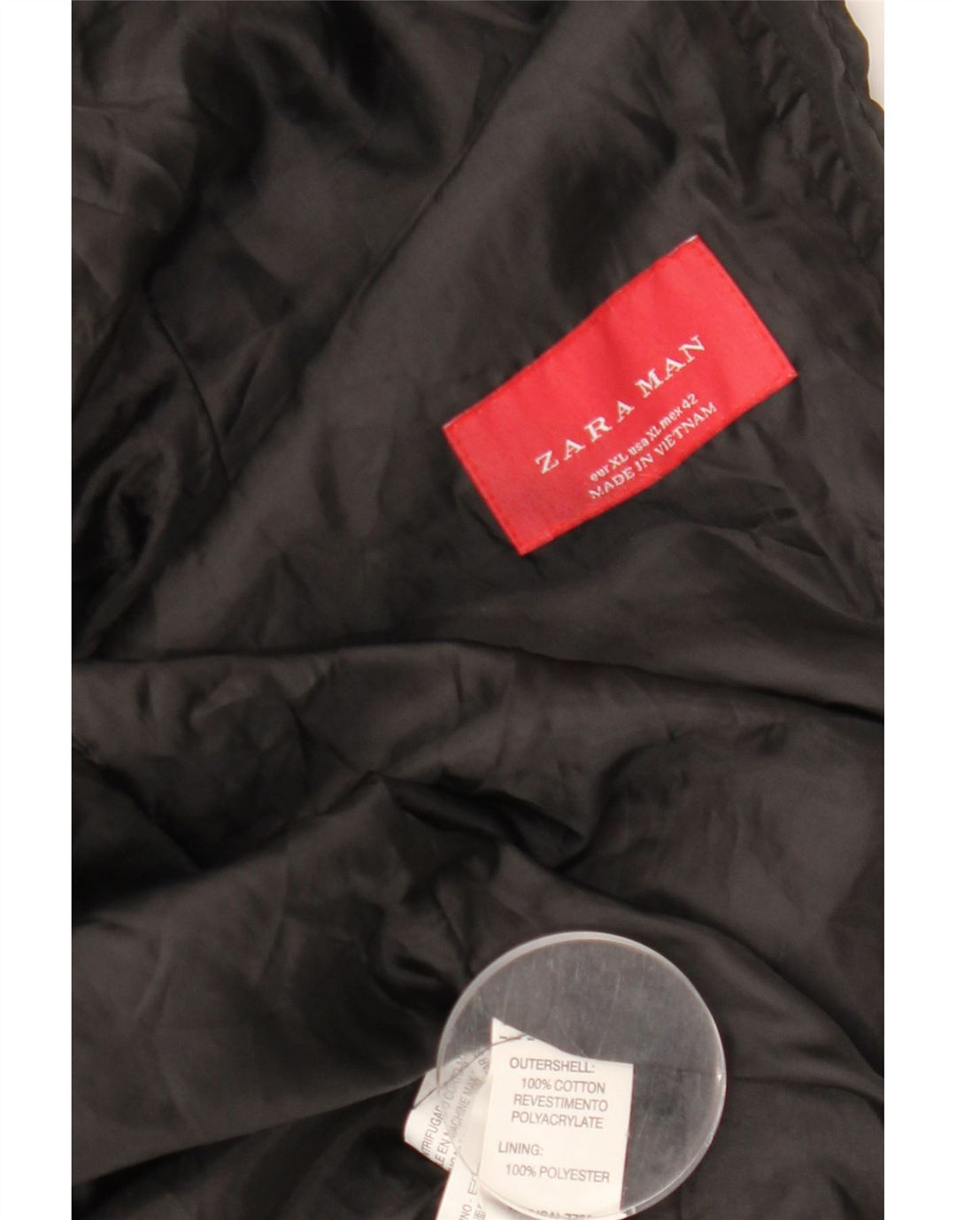 Мужская куртка ZARA в стиле милитари UK 42 XL, черный хлопок