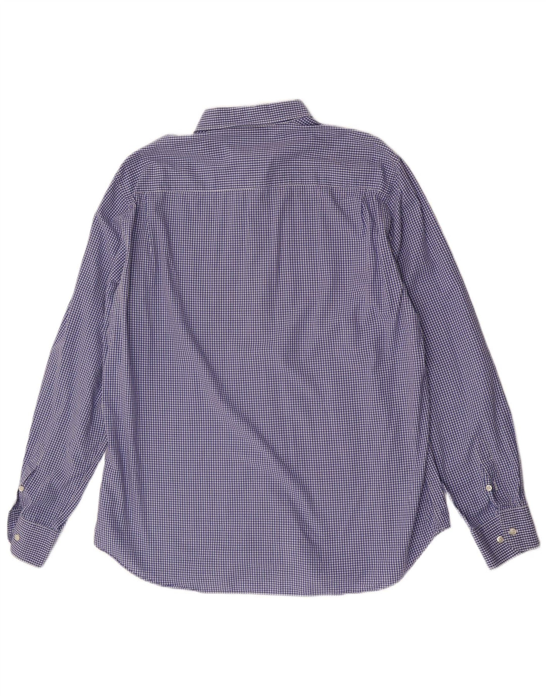 Мужская рубашка Massimo Dutti 2XL, синяя, хлопок в мелкую клетку