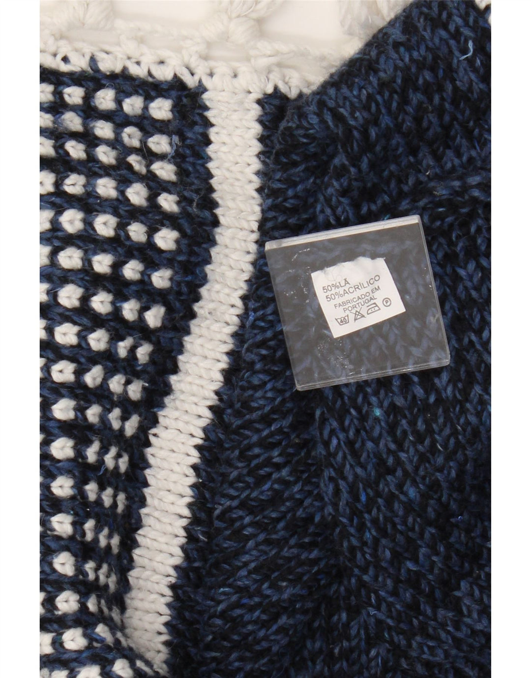 Винтажный женский джемпер-пончо, один размер, шерстяной в синюю полоску